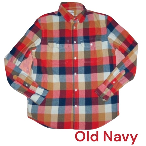Old Navy Other - OLD NAVY Plaid Button Down Shirt - Multi Colored - Men's Medium